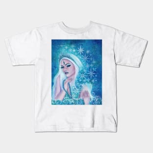 Khione goddess of snow by Renee Lavoie Kids T-Shirt